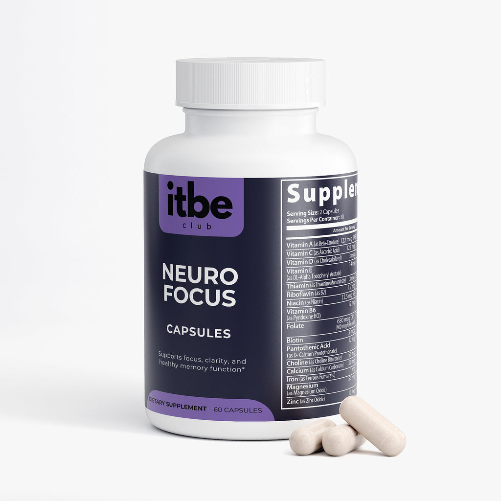 Neuro Focus — Brain & Concentration Formula with DMAE, L-Glutamine, GABA, Bacopa & B-Complex (60 Capsules)