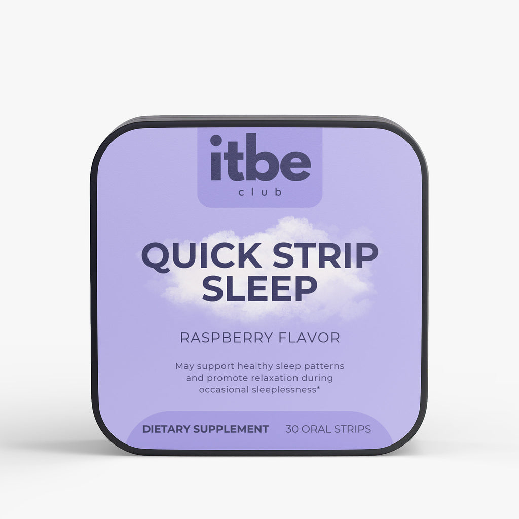 Quick Strip Sleep — Fast-Dissolving Raspberry Sleep Strips with Valerian, Lavender, Chamomile, Hibiscus & Melatonin (30 Strips)
