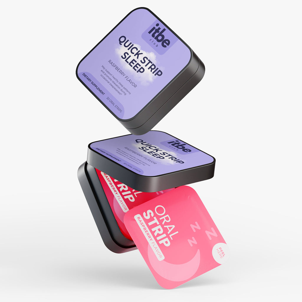 Quick Strip Sleep — Fast-Dissolving Raspberry Sleep Strips with Valerian, Lavender, Chamomile, Hibiscus & Melatonin (30 Strips)