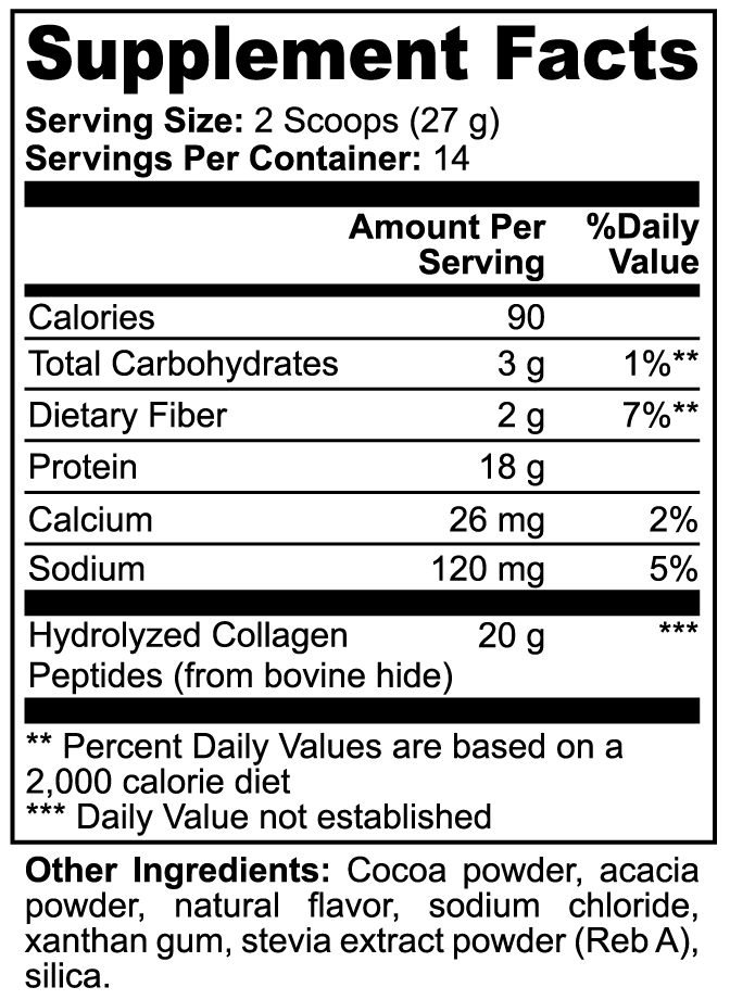 Grass-Fed Collagen Peptides Powder — Chocolate | Types I & III Hydrolyzed Peptides for Skin, Hair & Joint Support (378 g)