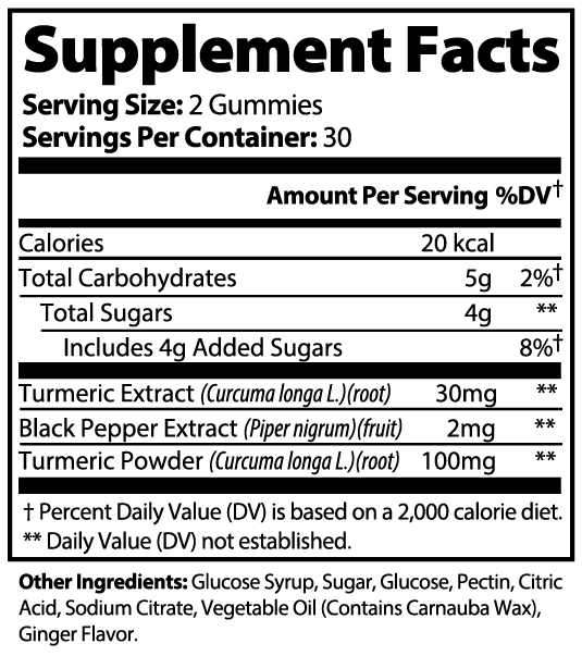 Golden Defense – Turmeric Curcumin Gummies with Black Pepper (60 Gummies) | Antioxidant, Joint, Bone & Skin Support | Turmeric/Ginger Flavor | Made in USA