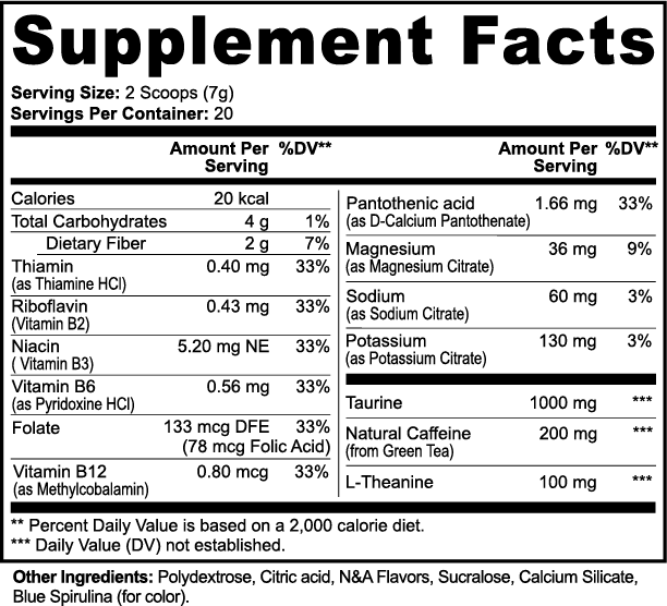 Essential Energy Pre-Workout — Cotton Candy | Sugar-Free Clean Focus with Natural Caffeine, L-Theanine, Electrolytes & B-Vitamins (140 g)