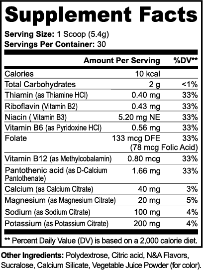 Electrolyte Hydrate Powder — Matcha Green Tea | Sugar-Free, Caffeine-Free Hydration with Electrolytes & B-Vitamins (162 g)