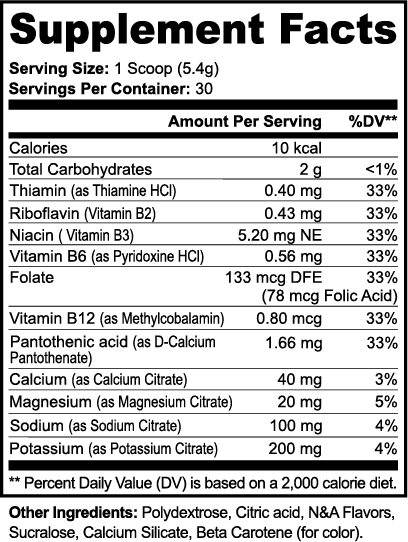 Electrolyte Hydrate Powder — Passion Fruit | Sugar-Free, Caffeine-Free Hydration with Electrolytes & B-Vitamins (162 g)